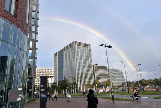 VU Amsterdam Campus with Rainbow