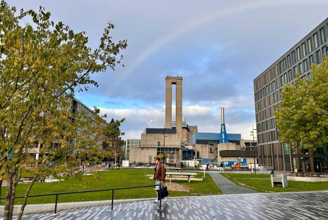 VU Amsterdam Campus with Rainbow