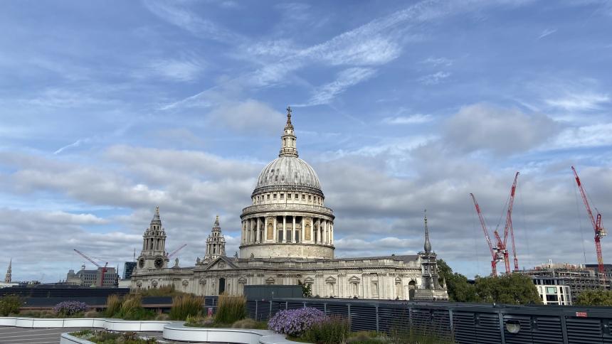 Saint Paul's Cathedral in London under repair